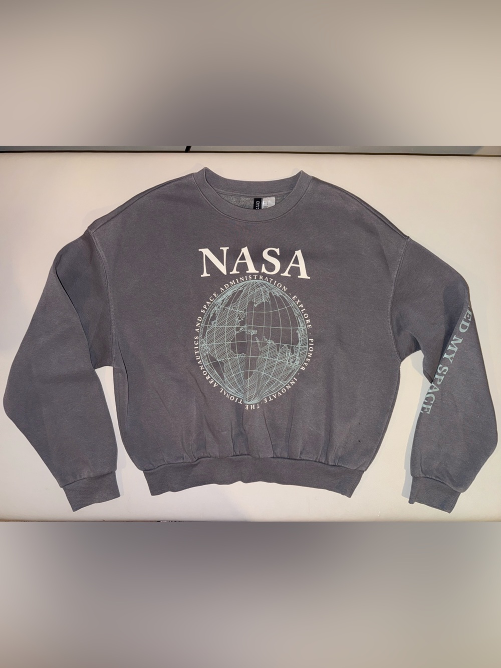 Divided NASA Gray Graphic Crewneck Sweatshirt for Kids